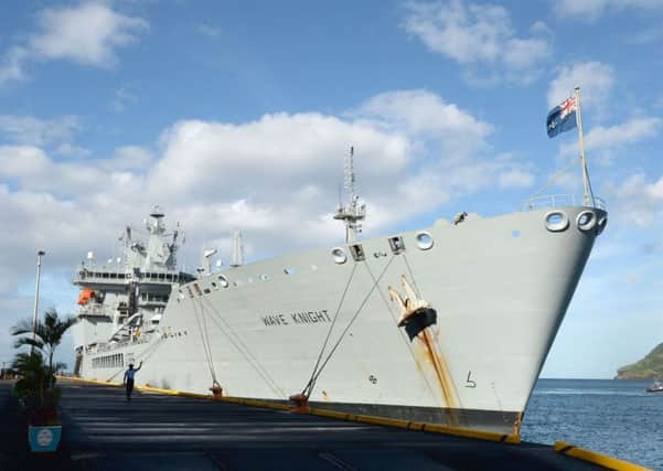 RFA Wave Knight dockside at St Vincent Caribbean
Picture:  Chris Radburn/PA Wire