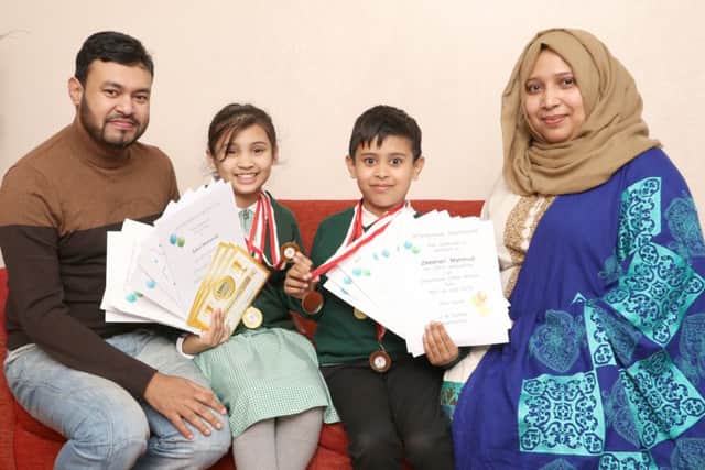 Dad Forhad, Ishal, Zeeshan and mum Momtaj Mahmud Picture: Habibur Rahman