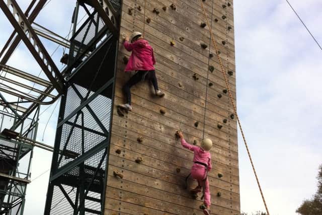 An abseiling activity at
Fairthorne Manor