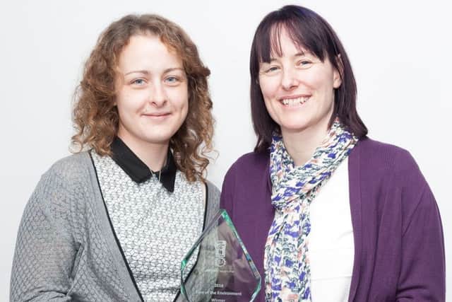 Lara Skingsley and Jane Di Dino with the Care of the Environment award