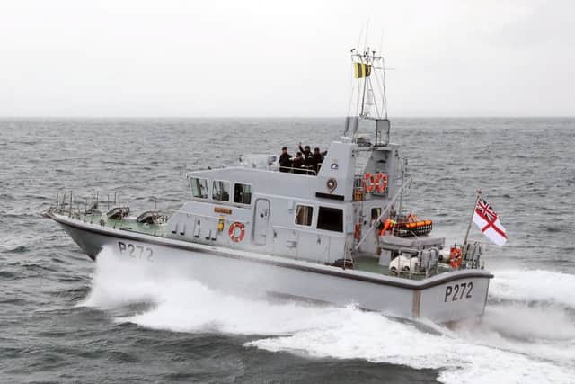 HMS Smiter  helped to save a 61-year-old kayaker over the weekend  Photo: LA(Phot) Guy Pool