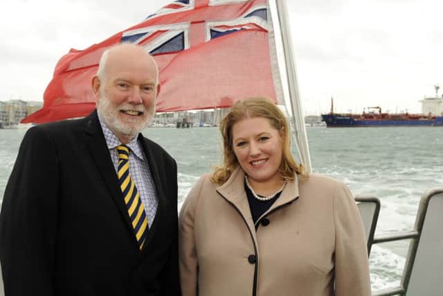 Gosport Borough Council leader Cllr Mark Hook and leader of Portsmouth City Council, Cllr Donna Jones, when the partnership was announced back in May