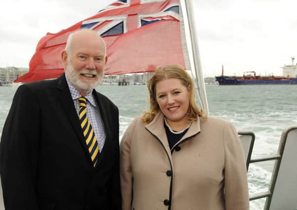 Gosport Borough Council leader Cllr Mark Hook and leader of Portsmouth City Council, Cllr Donna Jones, when the partnership was announced back in May