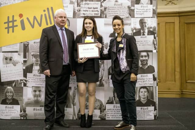 Chloe Hine, centre, with Radio 1's Adele Roberts, and Professor James Arthur.
Picture: Andy Tyler Photography