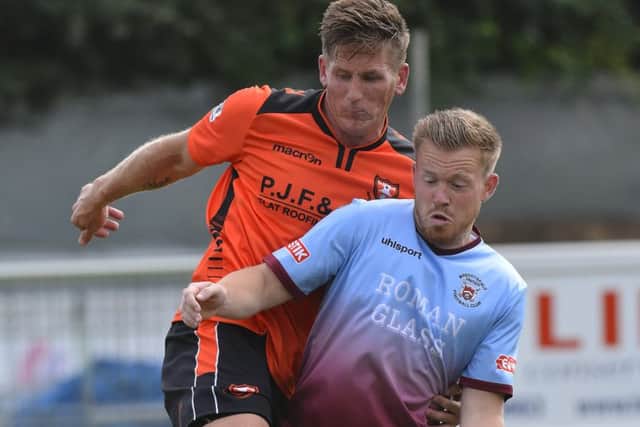 Nathan Kirby, left, opened the scoring for AFC Portchester    Picture: Neil Marshall