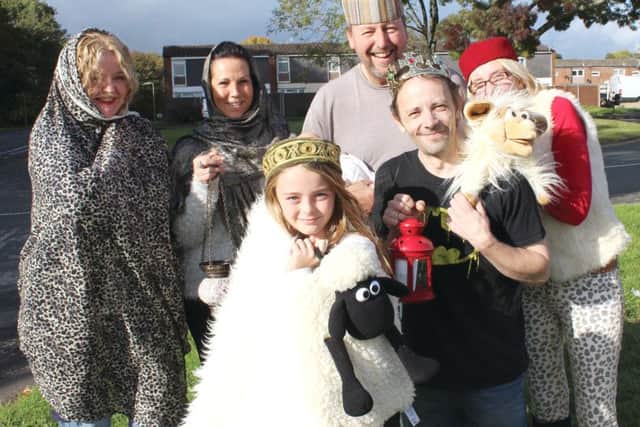 Some of the cast preparing for the Leigh Park and Warren Park community nativity play. They are, from back left, Alli Henry, Sandra Smith, the Rev Jonathan Jeffery and Louise Elkington. Front, April Elkington and Francis Vassallo