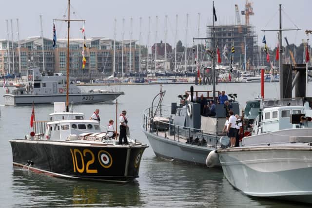 HMS Smiter current Royal Navy Patrol Boat behind with L-R HSL 102, MGB 81 and Harbour Defence Motor Launch 1387, known as Medusa and MGB 81which all served in the Second World WarPlease Picture: Paul Jacobs