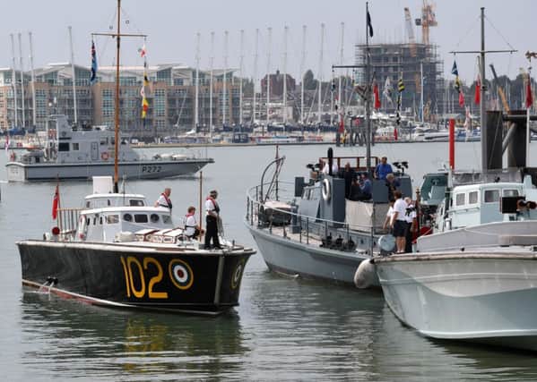 HMS Smiter current Royal Navy Patrol Boat behind with L-R HSL 102, MGB 81 and Harbour Defence Motor Launch 1387, known as Medusa and MGB 81which all served in the Second World War

Please Picture: Paul Jacobs
