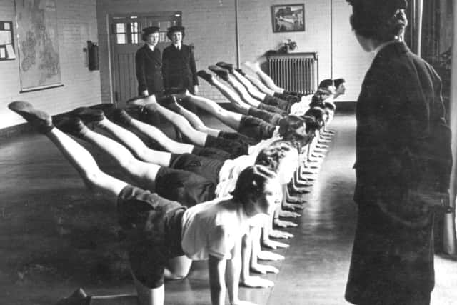 Wrens keeping fit at HMS Dauntless in 1955