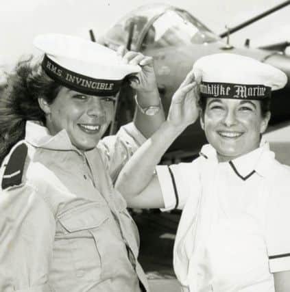 Two Wrens on HMS Invincible in 1990 Picture: National Museum of the Royal Navy