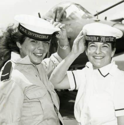 Two Wrens on HMS Invincible in 1990  Picture: National Museum of the Royal Navy