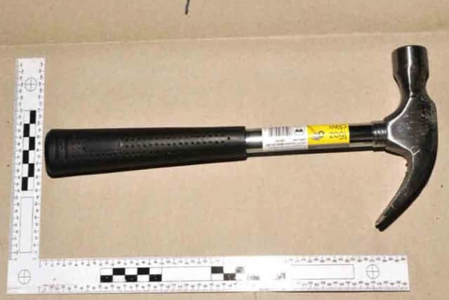 The 16oz claw hammer James Hemming used to attack a 17-year-old girl in Shearer Road, Portsmouth, on April 11. Picture: Hampshire Constabulary