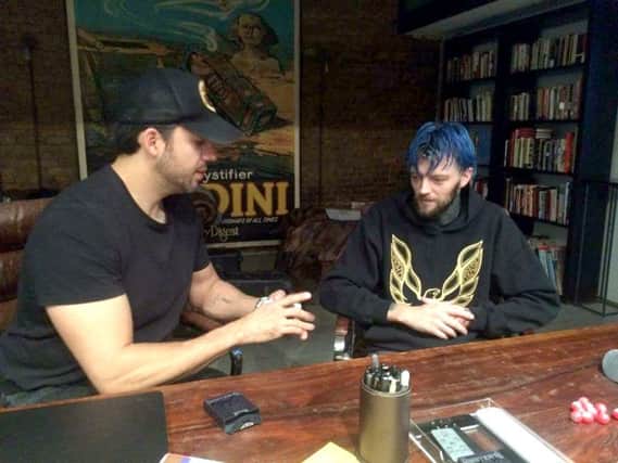 David Blaine with Ian Brown for his new show Beyond Magic