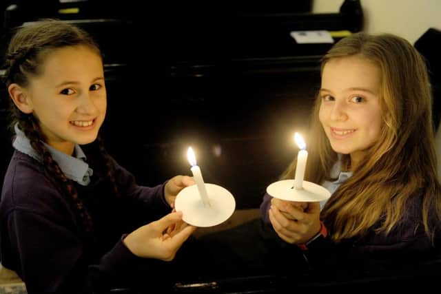 Mia Callen, nine, left, and Isabelle Marshall, 10, from Wellstead Primary School in Hedge End.Picture: Sarah Standing (161611-4516)