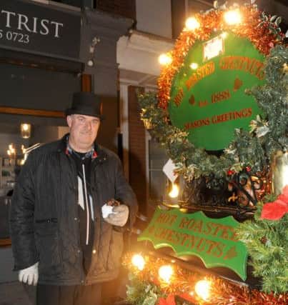Martin Lee from Chichester, selling chestnuts in Lee-on-the-Solent (161614-7795)