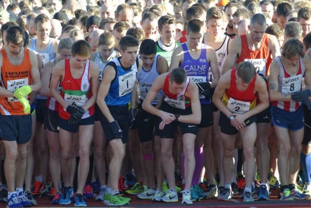 Runners at the start line of the 70th anniversary of the prestigious Victory 5 race yesterday Picture: Neil Marshall
