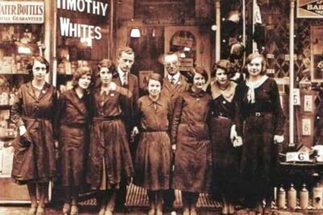 Staff from Timothy Whites' Commercial Road shop in 1922