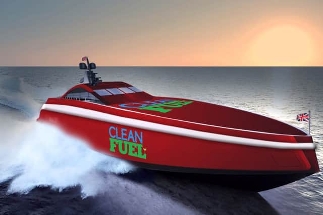 An artists' impression of how theTeam Britannia vessel will look after construction