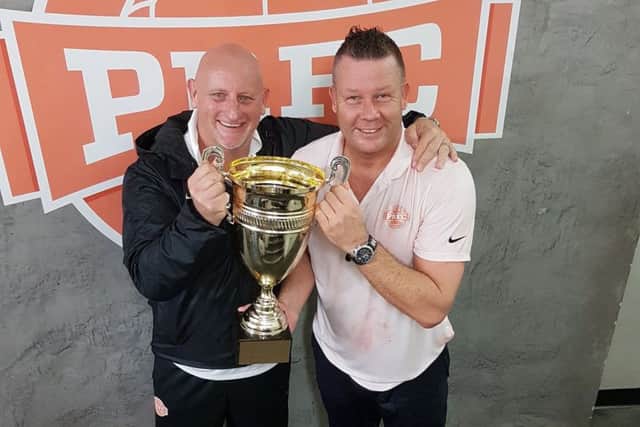 Neil Sillett, left, and Adrian Whitbread are enjoying success with Puerto Rico FC