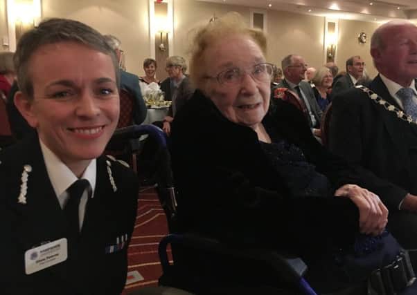 Chief constable Olivia Pinkney and Gladys Howard, Portsmouth City Police's first female inspector. She turned 100 on Sunday