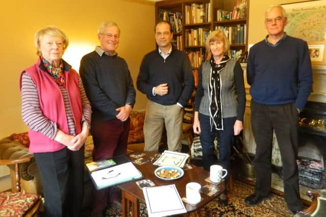 From left, Emsworth Residents Association chairwoman Jo Dyer, Andrew Norton from Warblington Residents Association and Denvilles Residents Association, MP George Hollingbery, alliance chairwoman Ann Buckley and Charles Ash, the planning spokesman for the alliance