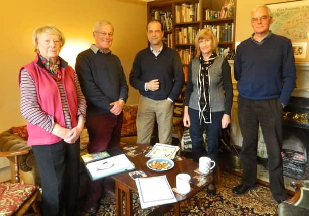From left, Emsworth Residents Association chairwoman Jo Dyer, Andrew Norton from Warblington Residents Association and Denvilles Residents Association, MP George Hollingbery, alliance chairwoman Ann Buckley and Charles Ash, the planning spokesman for the alliance