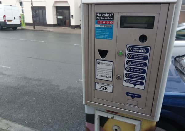 A city council parking machine in Cosham High Street
