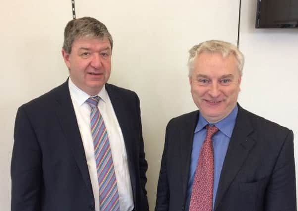 Scottish Lib Dem MP Alistair Carmichael with Portsmouth Lib Dem group leader Councillor Gerald Vernon-Jackson