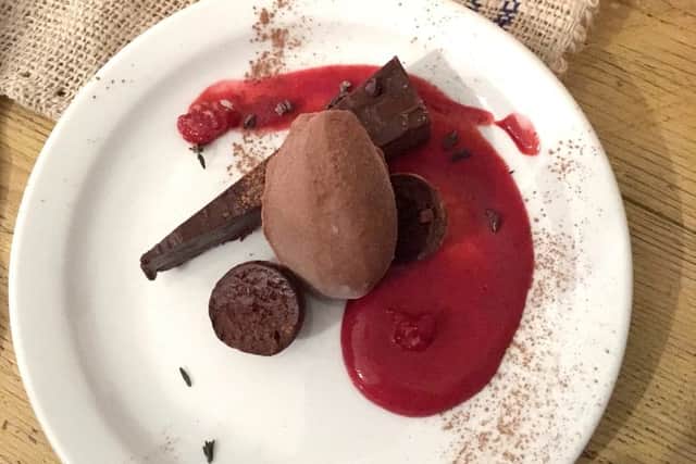 Chocolate dessert at the Ginger & Peach Supper Club