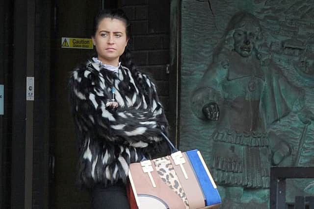 Alicia Savage outside court