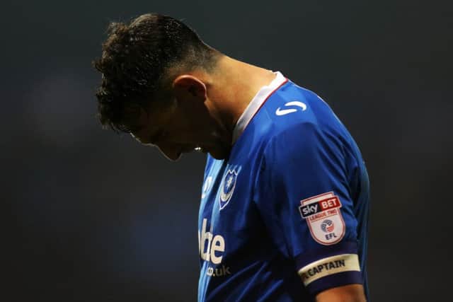 Pompey midfielder Gary Roberts after the defeat to Stevenage Picture: Joe Pepler