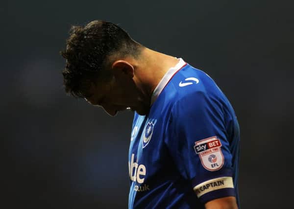 Pompey midfielder Gary Roberts after the defeat to Stevenage Picture: Joe Pepler