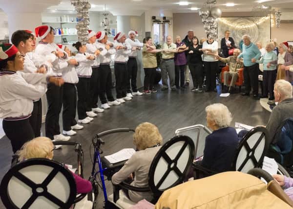 Physical training instructors from HMS Sultan and HMS Collingwood at Gracewell care home in Fareham