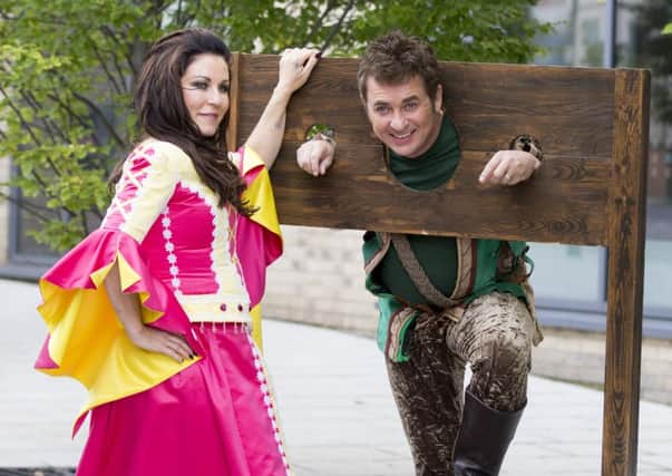 Shane Richie and Jessie Wallace as Robin Hood and Maid Marion star in the Mayflower's panto, Robin Hood.
 Photo by Robin Jones/Digital South.