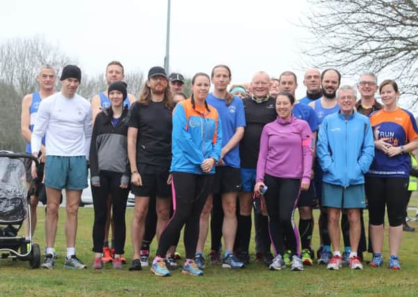 James Sharman and friends at Portsmouth Lakeside parkrun on Saturday. Picture: David Brawn