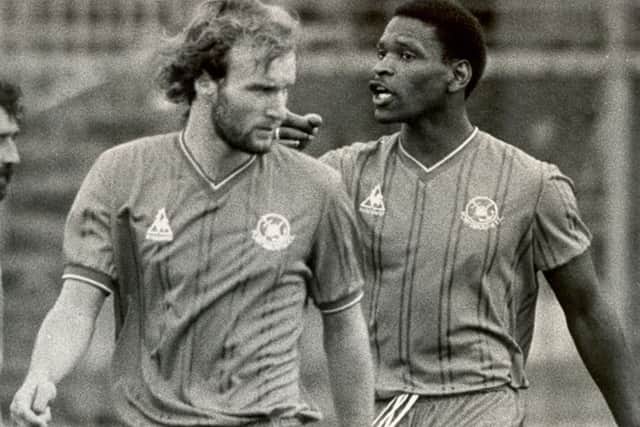Billy Gilbert, left, with Noel Blake