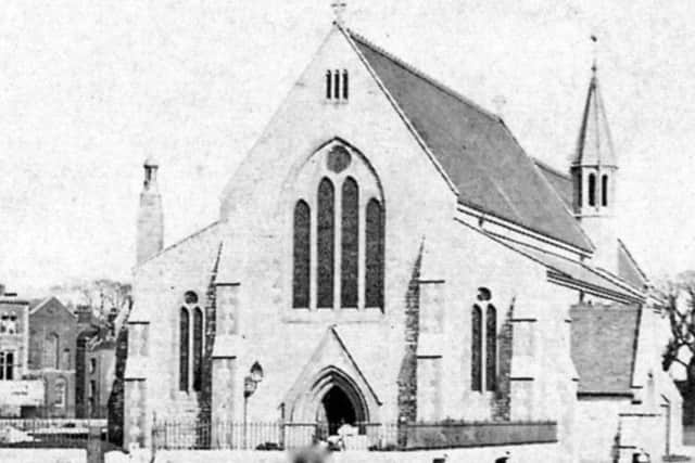 The church after restoration and how we know it today, except for the roof.