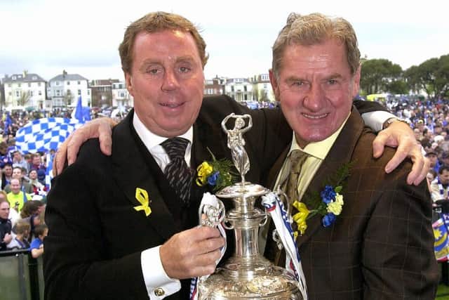 Harry Redknapp, left, with Milan Mandaric after Pompey won the 2002-03 Division One title