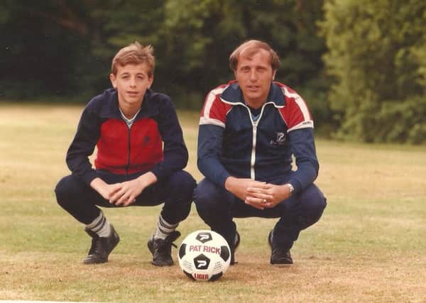 Jamie Webb, who lived in Portsmouth, and coach Bob Higgins at Southampton in 1984
