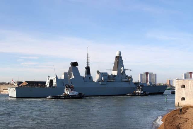 HMS Duncan returns to Portsmouth Harbour Picture: L(Phot) Paul Hall