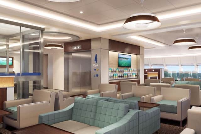 A

CGI of the new business lounge on board Wightlink Ferries' new forthcoming flagship