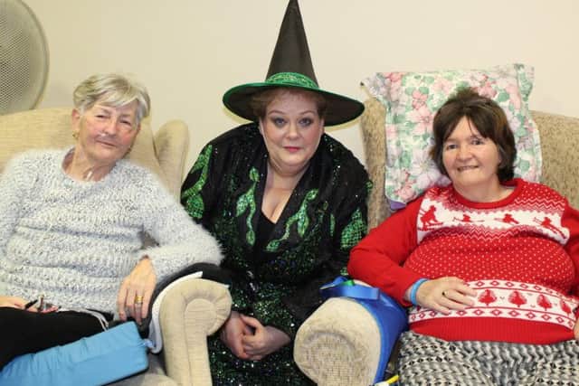Anne Hegerty from ITV's The Chase, who is starring in the Kings Theatre panto, visits people at The Rowans Hospice