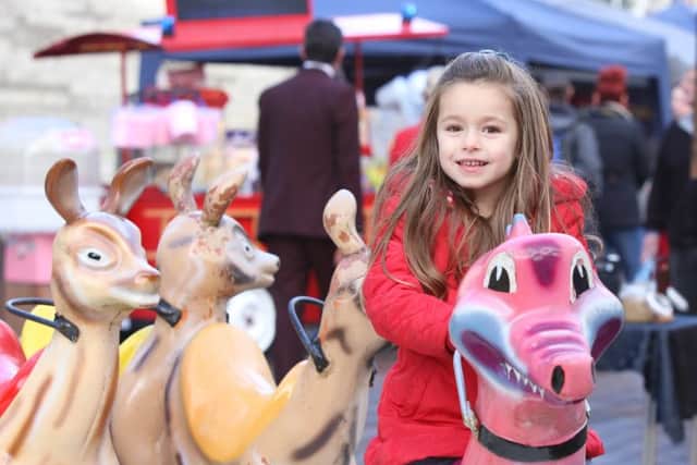 Ruby Winter, four, has fun in Guildhall Square Picture: Habibur Rahman