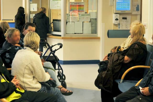 A busy hospital waiting room