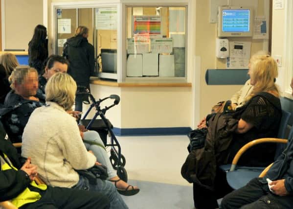 A busy hospital waiting room