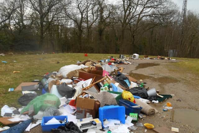 Rubbish dumped by Michael Levy at Raglington Farm, Shedfield. He has been prosecuted and fined Â£3,000