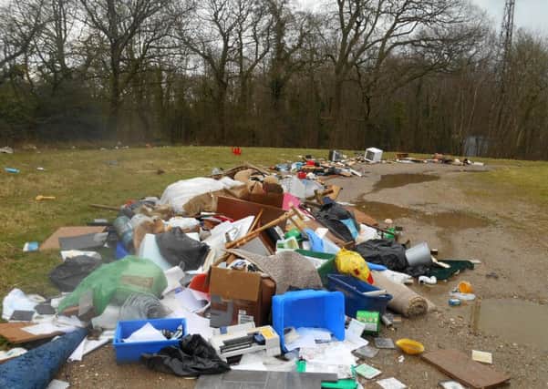Rubbish dumped by Michael Levy at Raglington Farm, Shedfield. He has been prosecuted and fined Â£3,000