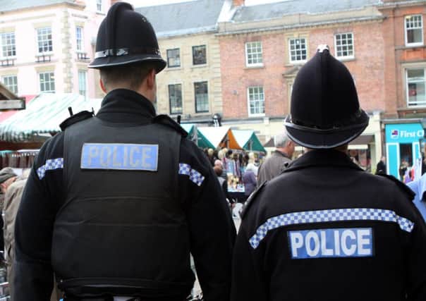 NDET 96213
Stock pic - generic photo of beat bobbies Police in Chesterfield Town Centre PPP-141012-154408001