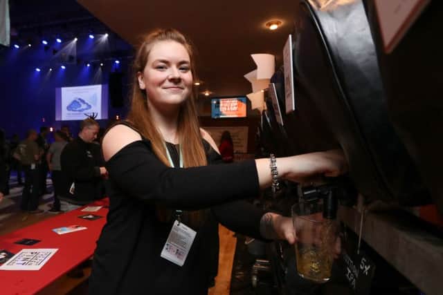 Hannah Fletcher pours a pint Picture: Habibur Rahman (161677-607)