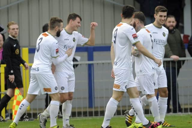 Alfie Rutherfords celebrates a goal. Picture: Ian Hargreaves (161362-9)